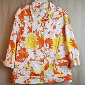 Coldwater Creek Button Front Floral Jacket Sz W24